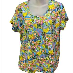 Lulu-B Tropical Floral Short Sleeve Tee